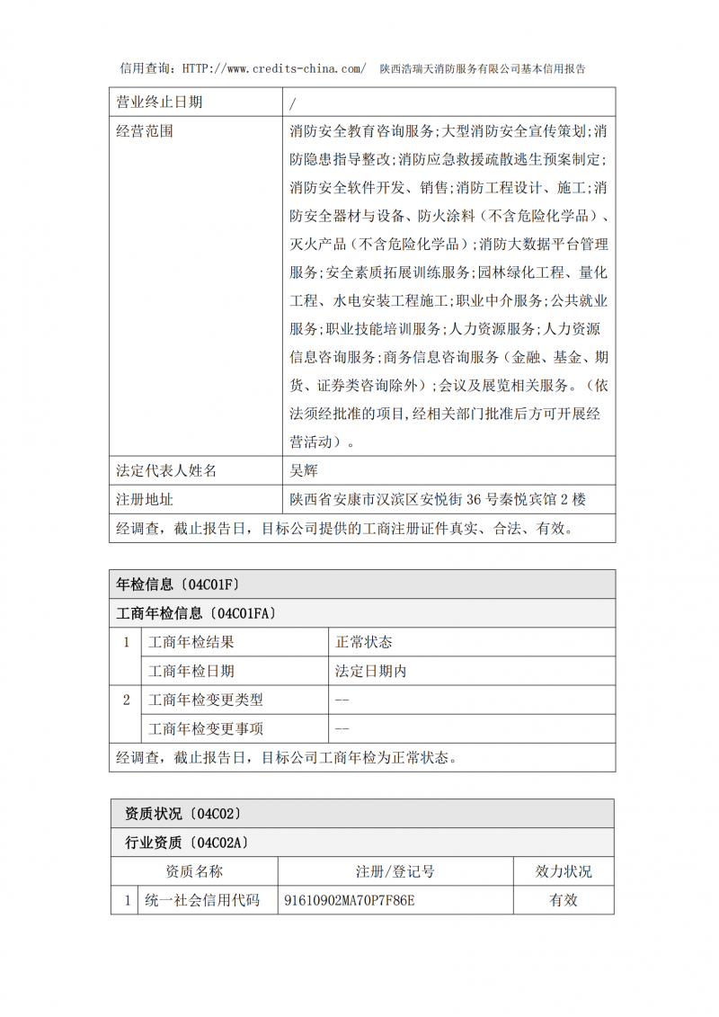 信用報(bào)告陜西浩瑞天消防服務(wù)有限公司_13